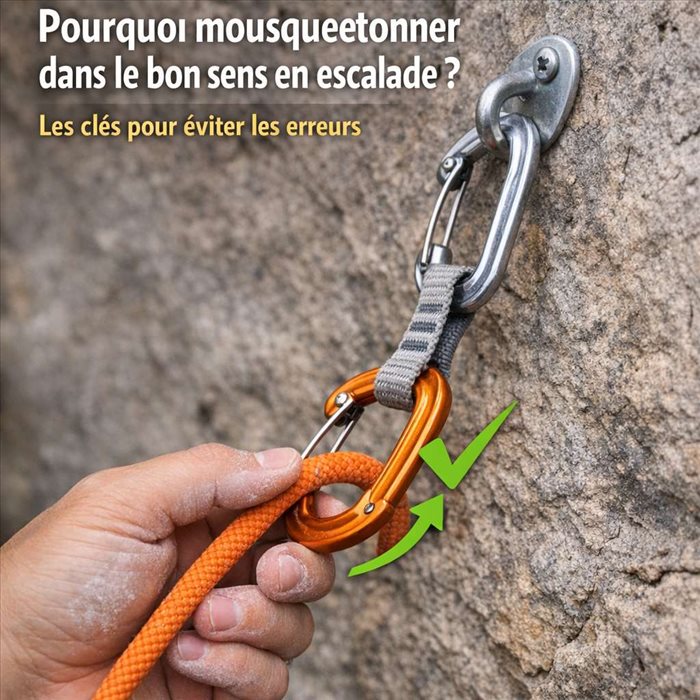 Pourquoi mousquetonner dans le bon sens en escalade ? Guide complet